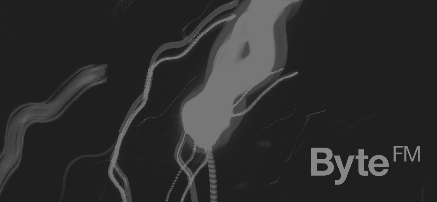 Platzhalter-Bild, abstrakte Grafik in Schwarz-Weiß mit ByteFM Logo