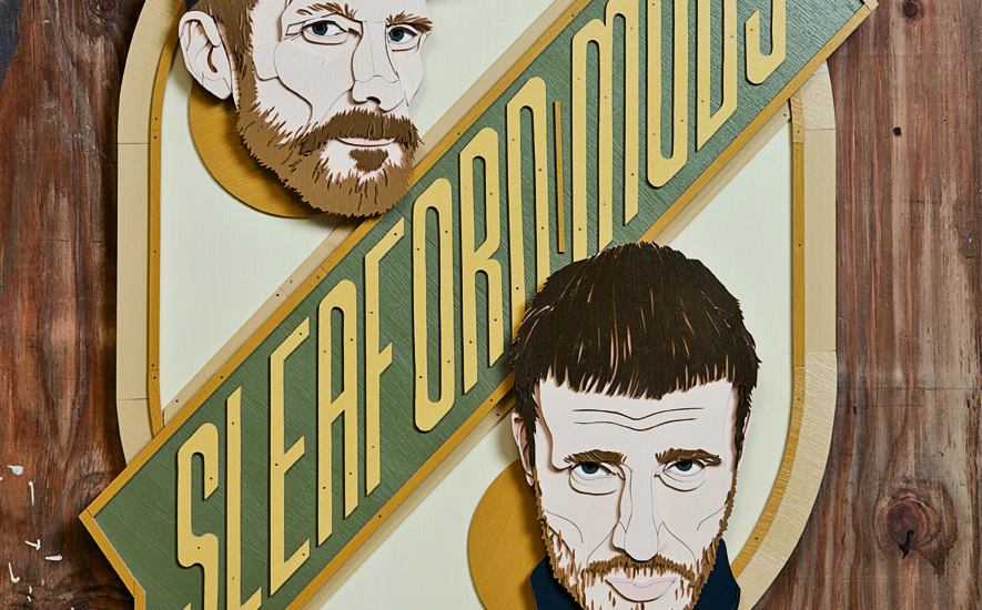 Holzschnitt von Sleaford Mods