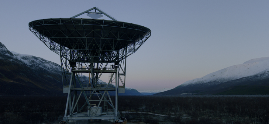 Die EISCAT-Radaranlage in Tromsø, Norwegen.