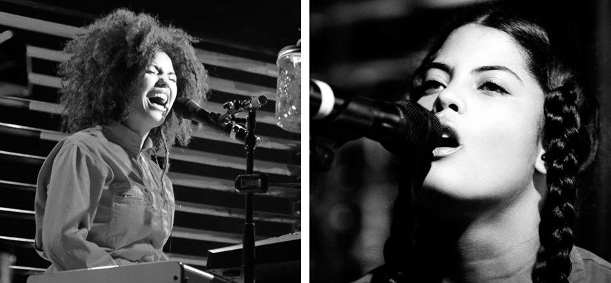 Collage zweier Fotos von Lisa-Kaindé und Naomi Diaz alias Ibeyi (Foto: Anne Oschatz für ByteFM)