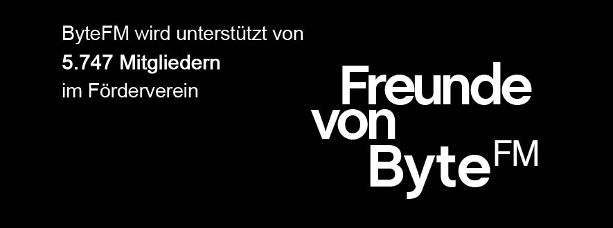 Bild mit Text: 5747 Mitglieder im Förderverein „Freunde von ByteFM“