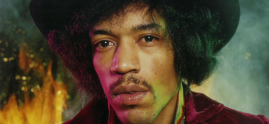 Bild des US-Musikers Jimi Hendrix, der am 18.9.1970 im Alter von 27 Jahren gestorben ist.