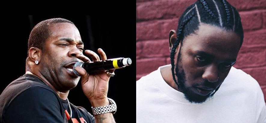 Fotos der beiden US-Rapper Busta Rhymes und Kendrick Lamar, die einen gemeinsamen Song mit dem Titel „Look Over Your Shoulder“ veröffentlicht haben.