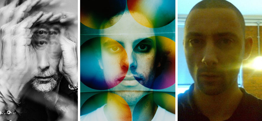 Fotos der britischen Künstler Thom Yorke, Burial und Four Tet