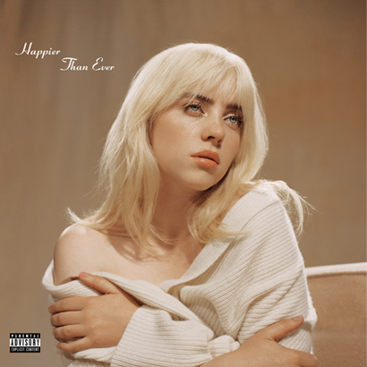 Album-Cover von Billie Eilish – „Happier Than Ever“.