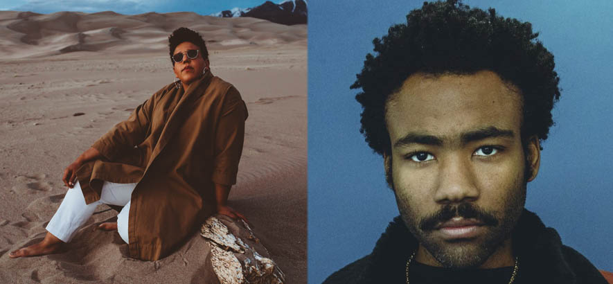 Pressebilder der Sänger*innen Brittany Howard und Donald Glover alias Childish Gambino. Unser Track des Tages ist heute Brittany Howards Song „Stay High“ in der „Childish Gambino Version“.