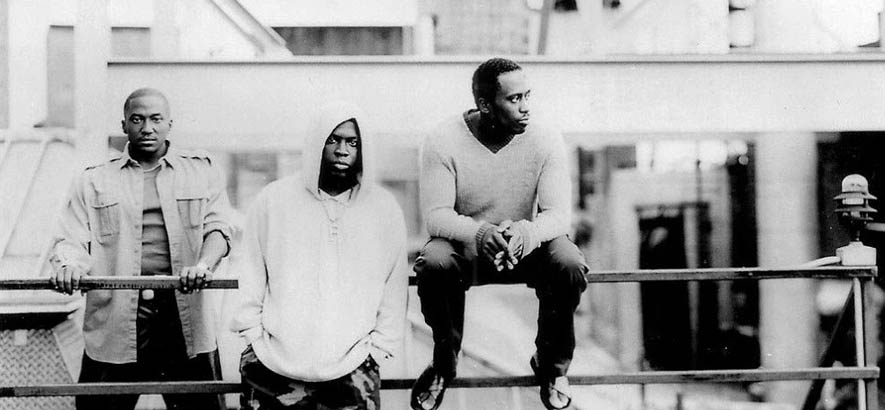 Pressebild der Rap-Gruppe A Tribe Called Quest, deren Song „Jazz (We've Got)“ zum 30. Albumjubiläum von „The Low End Theory“ heute unser Track des Tages ist.