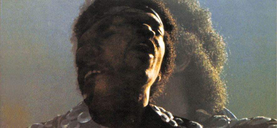 Jimi Hendrix auf dem Cover der Compilation „Rainbow Bridge“, die unseren Track des Tages „Dolly Dagger“ enthält.