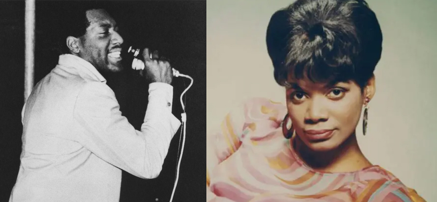 Fotos der US-Musiker*innen Otis Redding und Carla Thomas, deren Duett „New Year's Resolution“ heute unser Track des Tages ist.