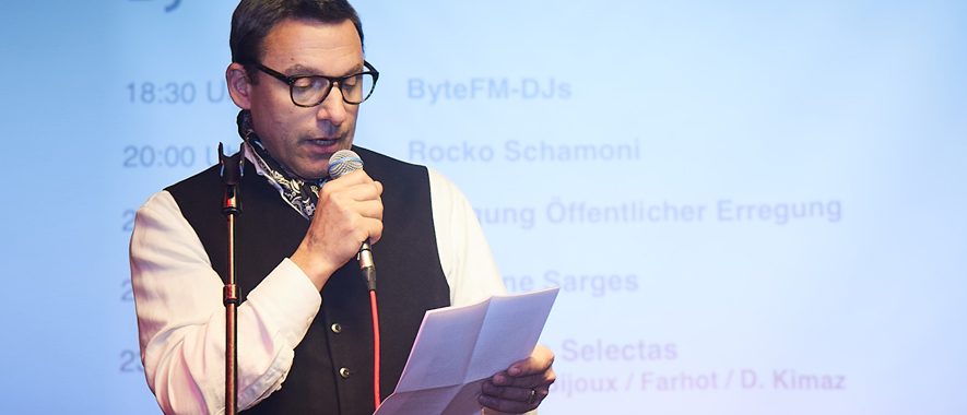Foto von Musiker, Autor und Schauspieler Rocko Schamoni.