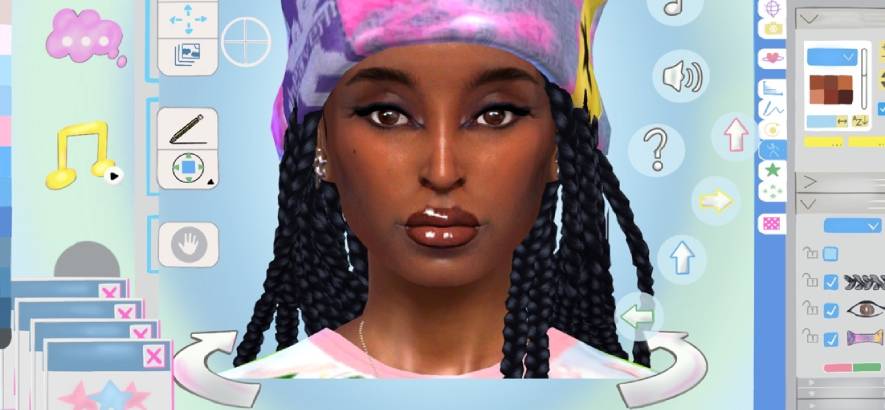 Computerbild der Rapperin Mysie auf dem Cover ihres Albums „Controlla“, das unseren Track des Tages „Little Too Late“ enthält.