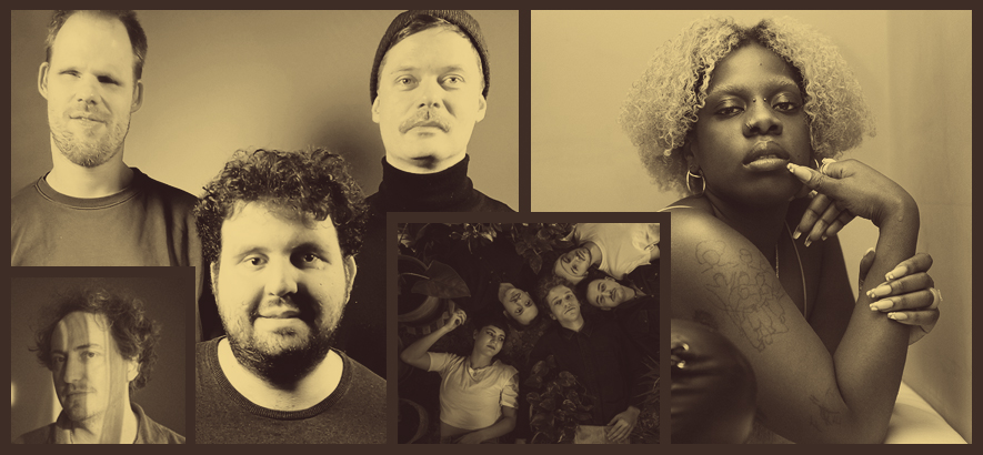 Fotocollage auf der Sebastian Król, Habitat, Dunya und Preach zu sehen sind